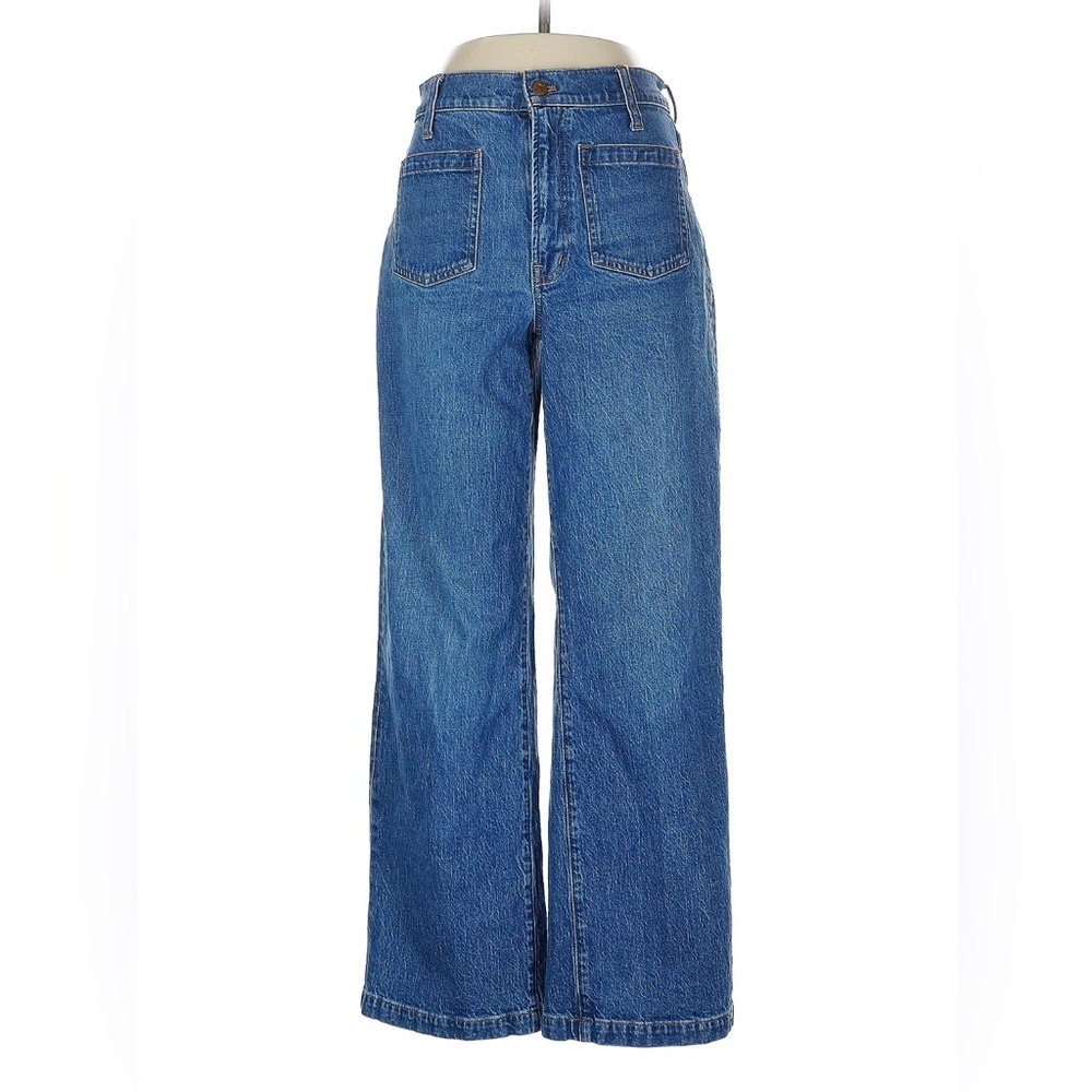 Madewell Blue Wide-Leg Flare Jeans